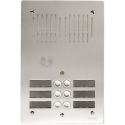 Platine de rue 6 boutons encastrée - 2 rangées, hauteur : 270mm