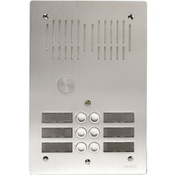 Platine de rue 6 boutons encastrée - 2 rangées, hauteur : 270mm