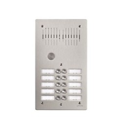 Platine de rue 10 boutons encastrée - 2 rangées, hauteur : 316mm