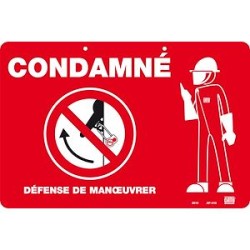 plaque plastique 'condamne'