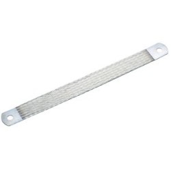 Tresse terre et de liaison MBJ, cuivre étamé, 120A, 16mm² Lg 250mm, trous dia8