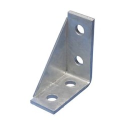 Équerre 4 trous à 90° avec renfort (disposition des trous 2-2), Droite, M10 Vis