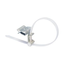 Attache poutre IPN ou IPE épaisseur 8-14 mm avec collier en Nylon blanc