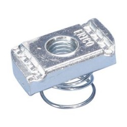 Écrou pour profil avec ressort, rail type C, acier galvanisé à chaud, tige M10