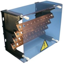 Répartiteur quadripolaire avec barres taraudées, 400 A