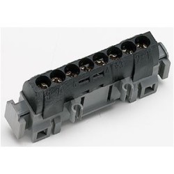 Bornier de répartition isolé IP2X phase - 8x1,5mm² à 16mm² noir - longueur 75mm