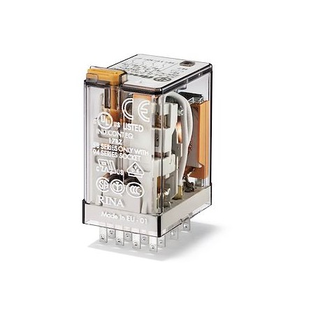 Relais industriel 4RT 7A 48V AC, bouton test et indicateur mécanique