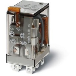 Relais de puissance 2RT 12A 24V DC, bouton test + indicateur mécanique