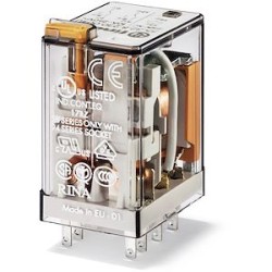 Relais industriel 2RT 10A 48V DC, bouton test et indicateur mécanique