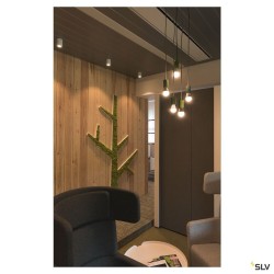 TRILEDO, plafonnier intérieur, simple, rond, blanc, GU10/LED GU10 51mm, 10W max