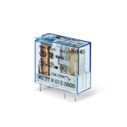 Relais circuit imprimé 1RT 12A 12V DC, AgNi, lavable