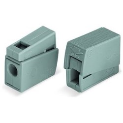 Borne pour luminaires 2,5 mm² / 1 rigide - 1 souple / 105DEGC / Gris