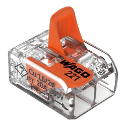 Borne WAGO 221 Mini 2x4mm² à leviers souple & rigide
