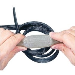 Gaine tressée Pliosil PET 3 NOIR