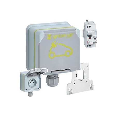 Prêt-à-poser Green'up Access prise pour véhicule électrique + patère + disj diff
