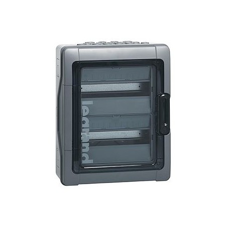 Coffret étanche Plexo³ 2x18 modules avec embouts perforation directe prémontés