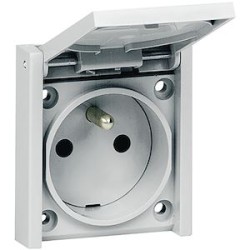 Prise de courant 2P+T éclips montage en plastron format réduit
