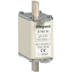 Cartouche industrielle à couteau typegG taille 00 - avec voyant - 63A