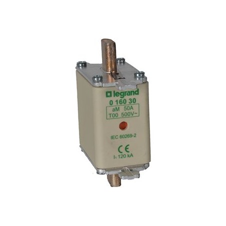 Cartouche industrielle à couteau typeaM taille 00 - avec voyant - 50A