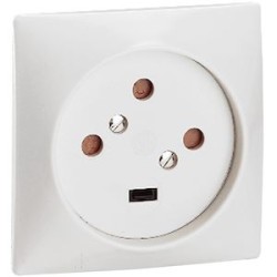 Socle 3P+T à vis avec éclips de protection dimensions 80x80mm