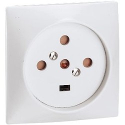 Socle 3P+N+T à vis avec éclips de protection dimensions 80x80mm