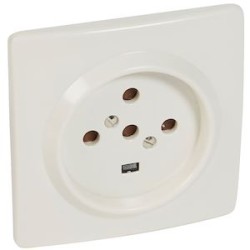 Socle 3P+N+T à vis avec éclips de protection dimensions 95x95mm