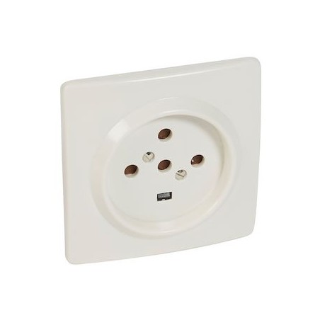 Socle 3P+N+T à vis avec éclips de protection dimensions 95x95mm