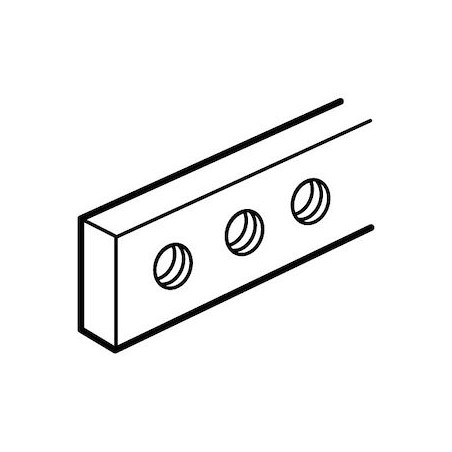 Barre cuivre à trous taraudés 12x4mm - 160A admissibles - longueur 990mm