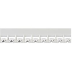 Réglette de 24 repères Mémocab largeur 2,3mm avec chiffre 5 noir sur fond blanc