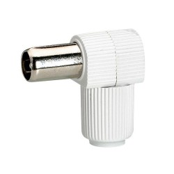 Fiche télévision coaxiale normalisée mâle sortie latérale D9,52mm