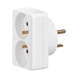 Adaptateur pour branchement de 2 fiches 2P+T 16A sur une prise 20A