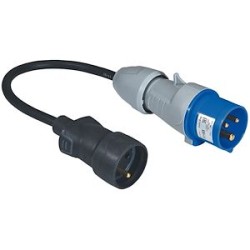 Cordon adaptateur pour borne de camping longueur 0,3m - avec étiquette Gencod