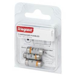 Cartouches fusibles pour porte-fusibles - avec témoin - 8,5x23mm - 10A