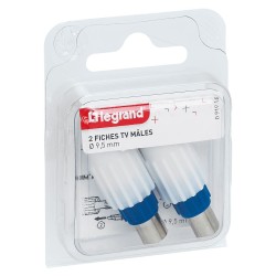 Lot de 2 fiches mâles télévision coaxiale D9,52mm