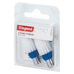 Lot de 2 fiches mâles télévision coaxiale D9,52mm