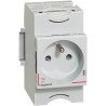 Prise de courant avec terre 10A et 16A - 2,5 modules DIN
