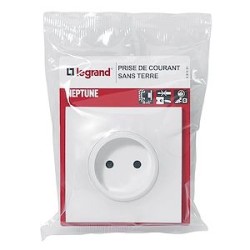 Prise de courant sans terre Neptune 16A - blanc