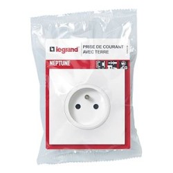 Prise de courant avec terre Neptune 16A - blanc