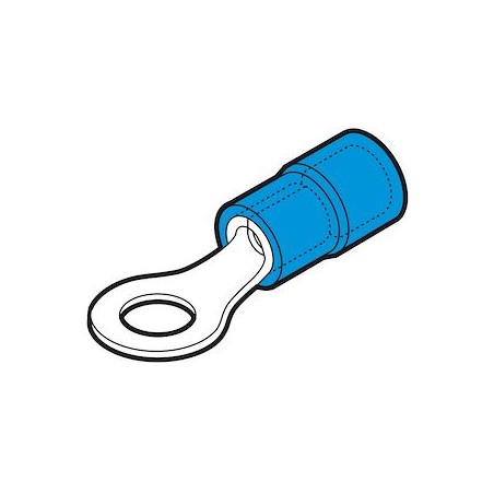 Cosse préisolée ronde bleue (1,5 à 2,5 mm²) - Diam. 12 mm
