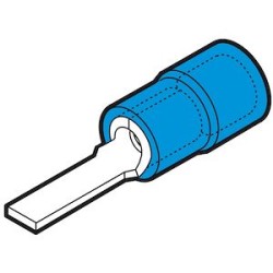 Cosse préisolée à embout plat bleue (1,5 à 2,5 mm²) - L 12 mm