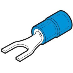 Cosse préisolée fourche bleue (1,5 à 2,5 mm²) - Diam. 8 mm