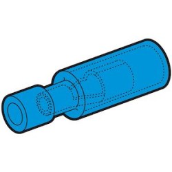 Clip femelle rond bleu (1,5 à 2,5 mm²) - Diam. 5 mm