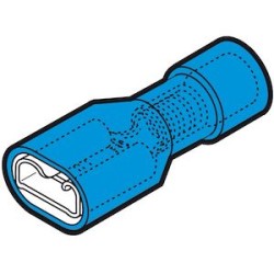 Clip complètement isolé femelle bleu (1,5 à 2,5 mm²) - 6,3 x 0,8 mm