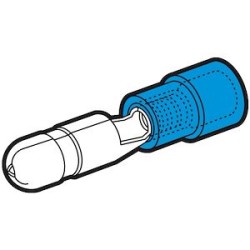 Clip mâle rond bleu (1,5 à 2,5 mm²) - Diam. 5 mm