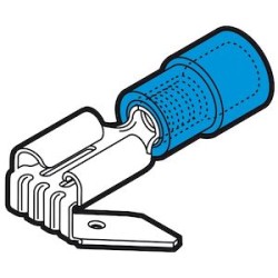 Clip partiellement isolé mixte bleu (1,5 à 2,5 mm²) - 6,3 x 0,8 mm