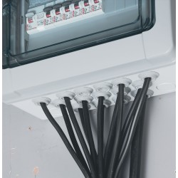 Coffret étanche Plexo³ 2x12 modules avec embouts perforation directe prémontés