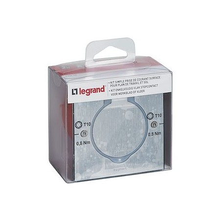 Prise de sol inox étanche IP44 avec clapet de protection + boite à encastrer