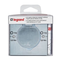 Prise de sol inox étanche IP44 avec clapet de protection + boite à encastrer