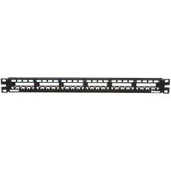Patch Panel, 24 Port, All Metal, Black