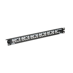 Patch Panel, 24 Port, All Metal, Black